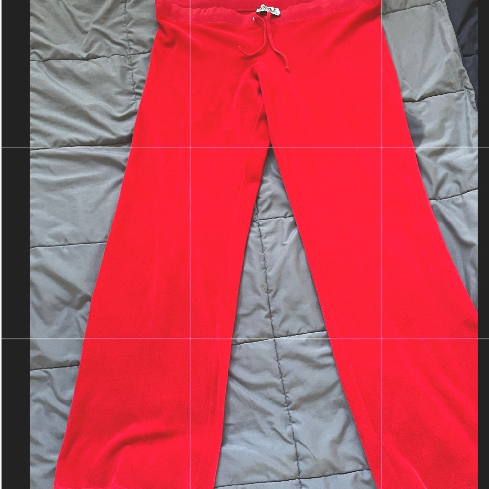 Juicy Couture Red terry cloth pant slight wide leg